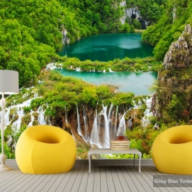 Wallpaper 3D waterfall waterfall W030