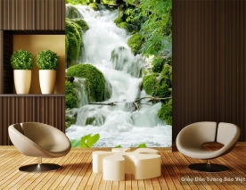 Wallpaper 3D waterfall waterfall W032