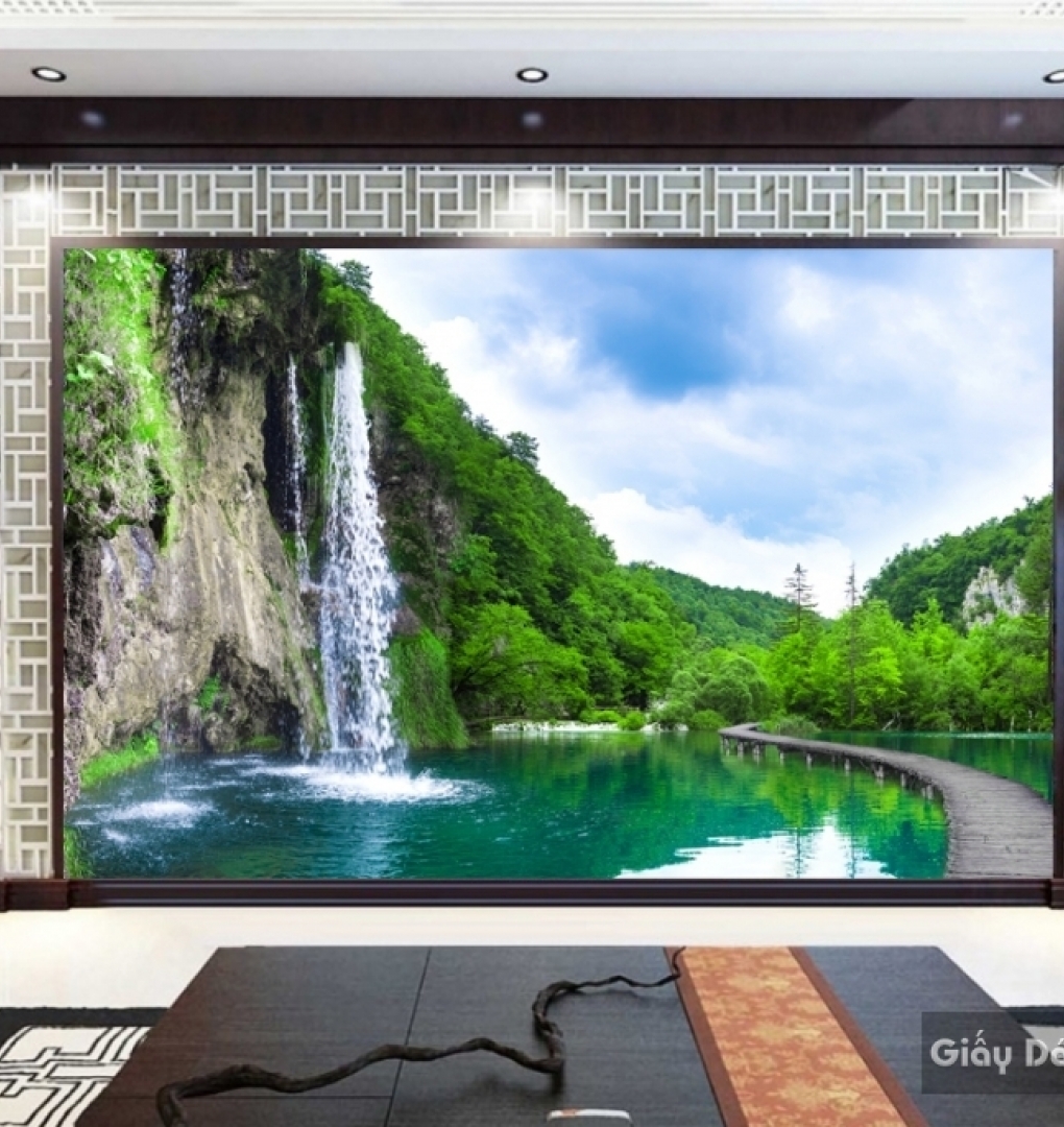 Wallpaper 3D waterfall waterfall W034