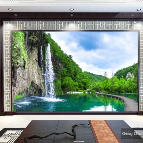 Wallpaper 3D waterfall waterfall W034