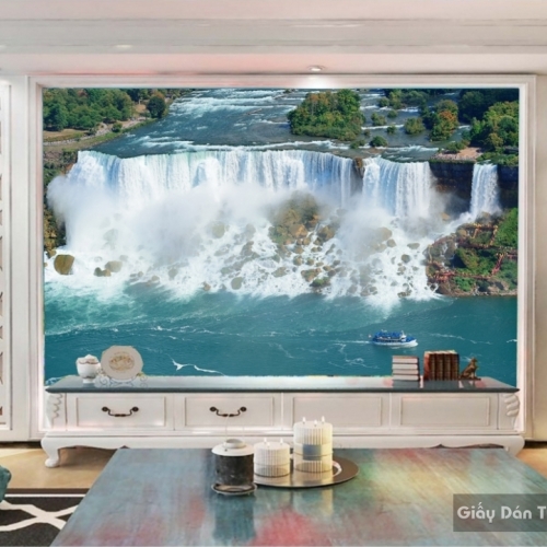 Wallpaper 3D waterfall waterfall W036