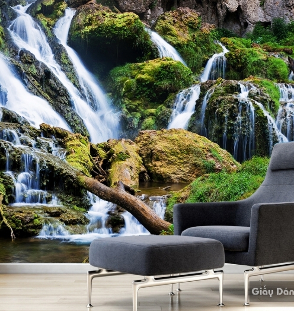 Wallpaper 3D waterfall waterfall W038