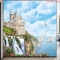 Wall paintings of 3d waterfall w193