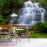 Wall paintings of waterfall w190