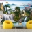 Wall paintings of waterfall ft108