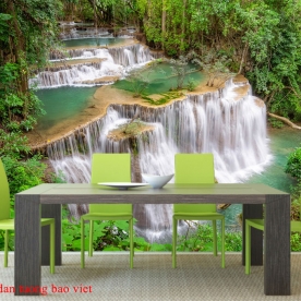 Wall paintings of waterfall me018