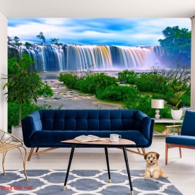 Wall paintings of waterfall w181