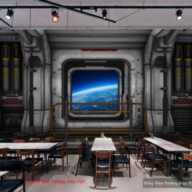 3D wall paintings in decoration of Fm234 cafe