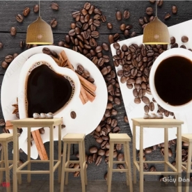 3d wall paintings for cafe v093