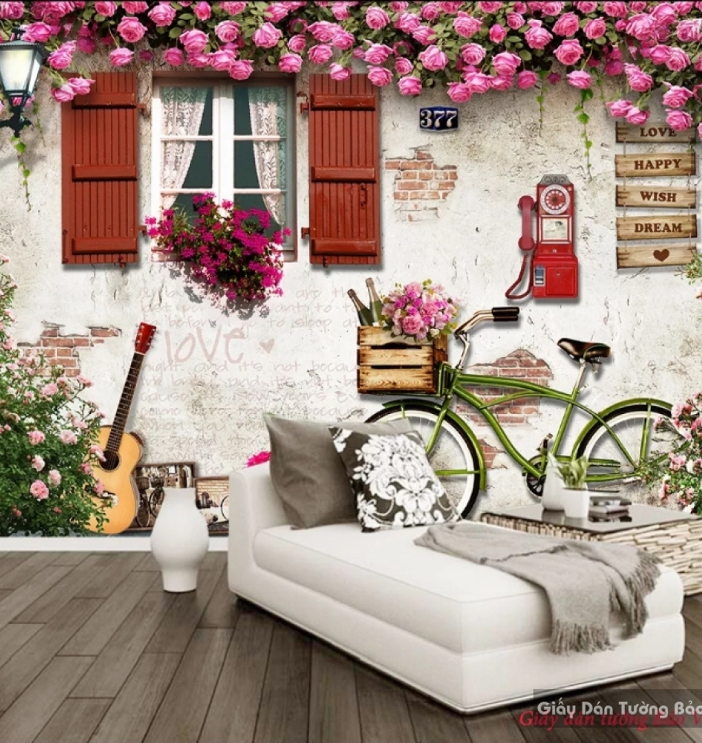 3d wall paintings in cafe decoration v048