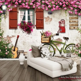 3d wall paintings in cafe decoration v048