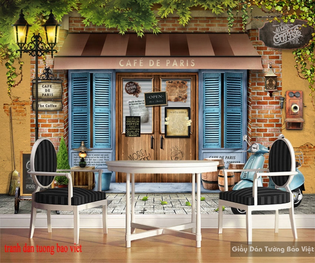 Wallpaper for 3d cafe fm390 | Bao Viet wall paintings