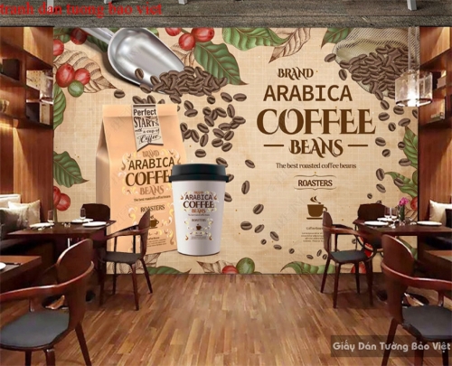 Wallpaper for cafe Fm378 | Bao Viet wall paintings