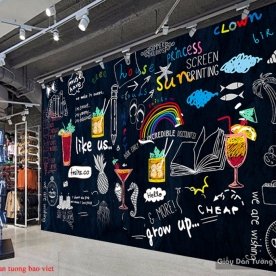 Wallpaper for milk tea shop fm394