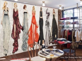Wall paintings for fashion shop d096