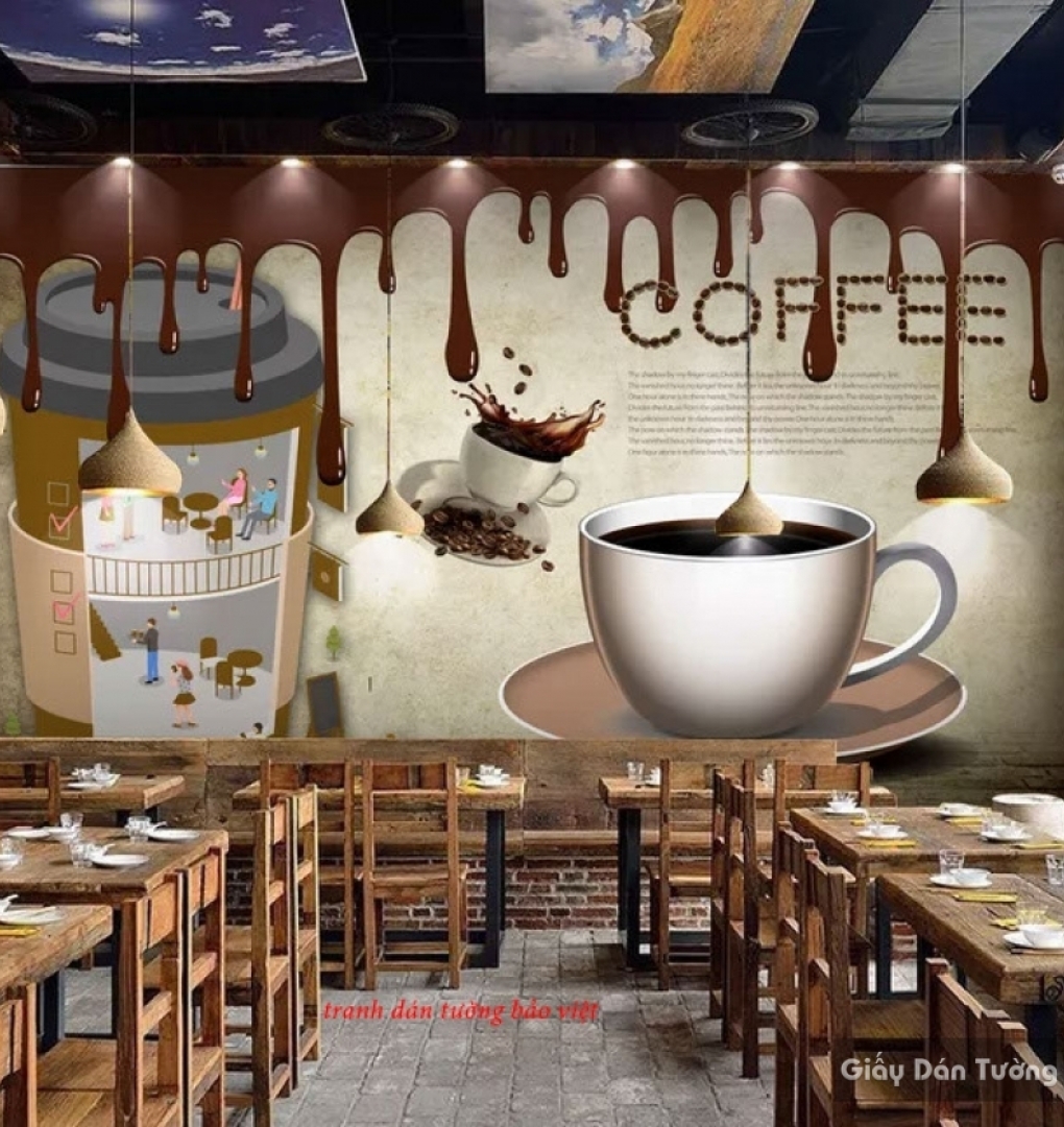 Beautiful wall paintings for cafe d127