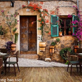 3d wall paintings for cafe fm445