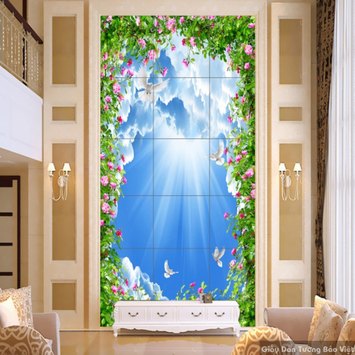 Painting 3d brick wall & floor C021