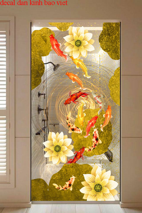 decal dan Kinh 3d lotus flower cover for Phong Tam sek237m