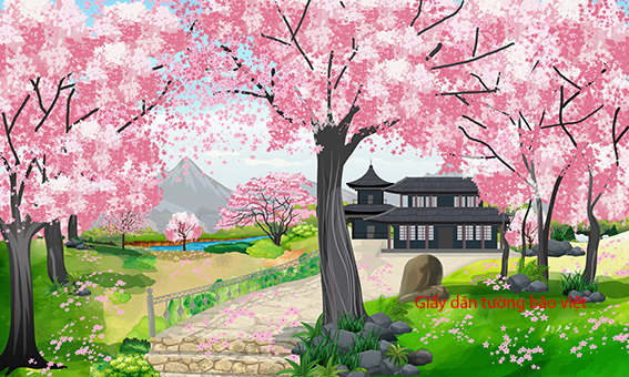 3D wallpaper cherry blossom ART002 | Bao Viet wallpaper