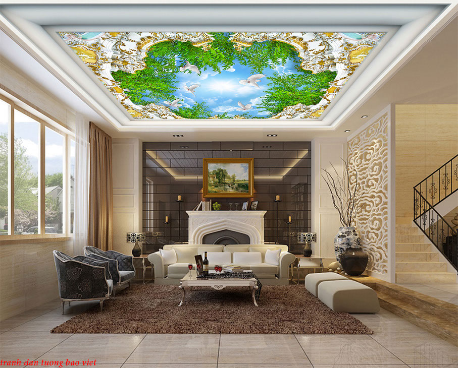 3d tran dan nha paintings for guests room style c145m