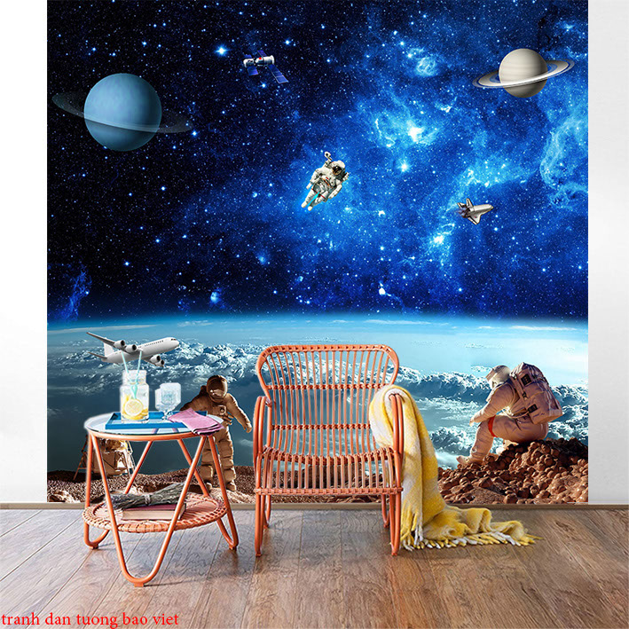3d galaxy picture dan phong phong khach room c141m