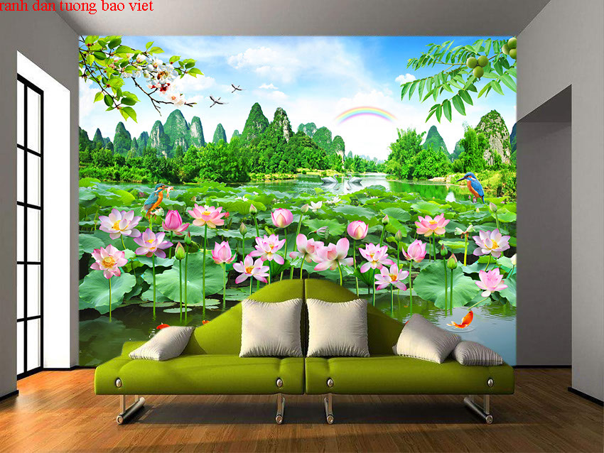 painting 3d lotus flower ft092m