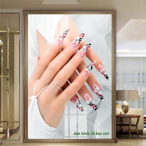 Decal dán kính cao cấp tiệm naill spa