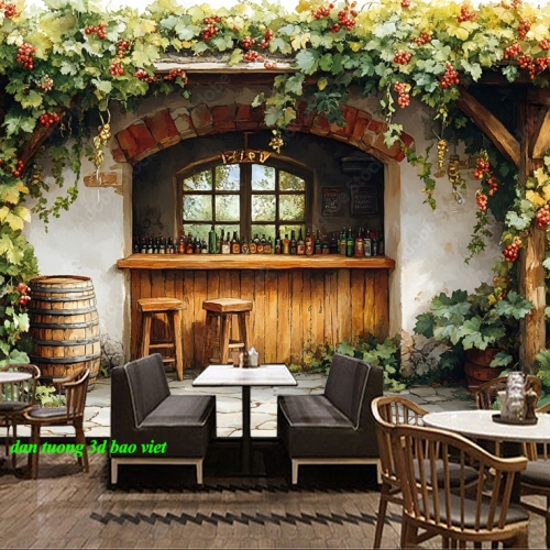 Tranh dán tường cho quán cafe n2026-203