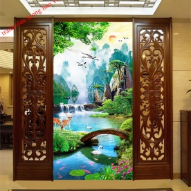 Tranh dán kính phong thủy k365