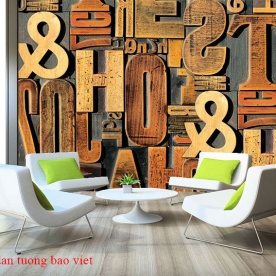 Tranh dán tường cho quán cafe 3d-193