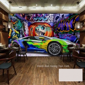Tranh dán tường cho quán cafe me208