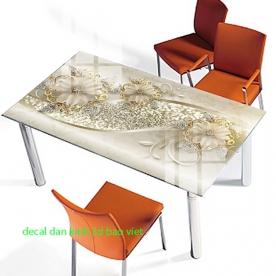 Decal dán kính 3d cho mặt bàn kính bfl066