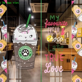 Decal dán kính cao cấp cho quán cafe se076