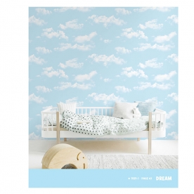 Giấy dán tường hàn quốc phòng trẻ em mây xanh 5125-1