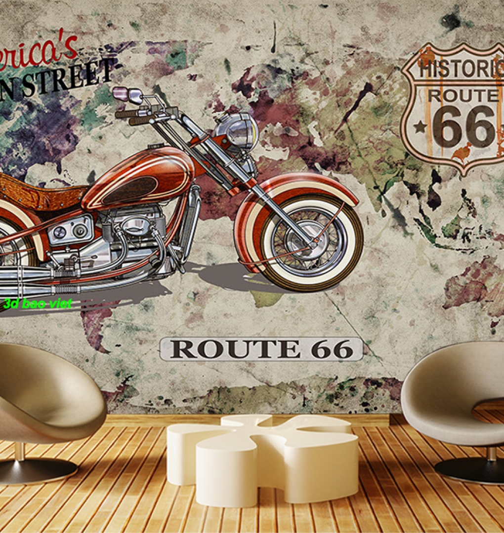 Tranh dán tường cho quán cafe trà sữa fm619