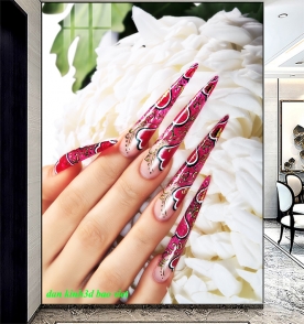 Decal dán kính cao cấp cho tiệm nails nails081
