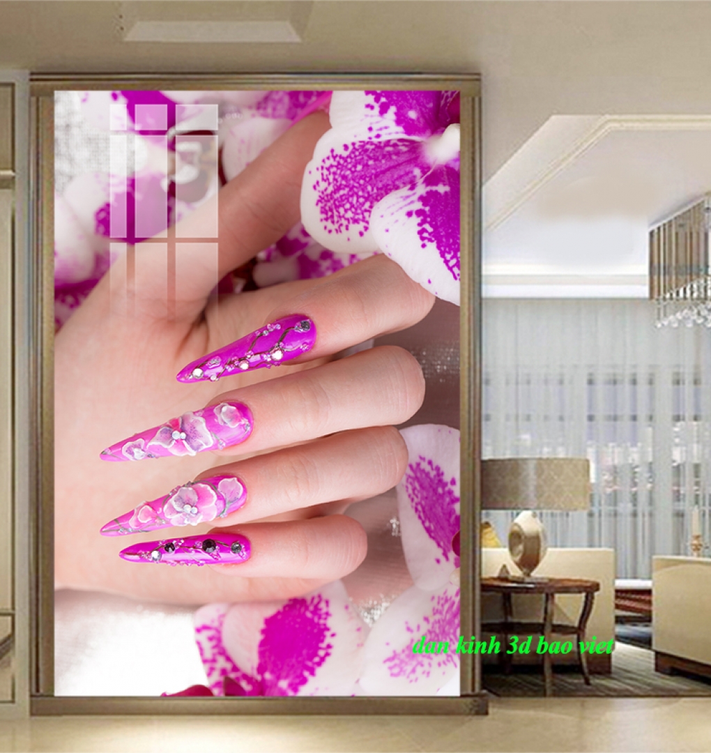 Decal dán kính cao cấp nails spa nails080