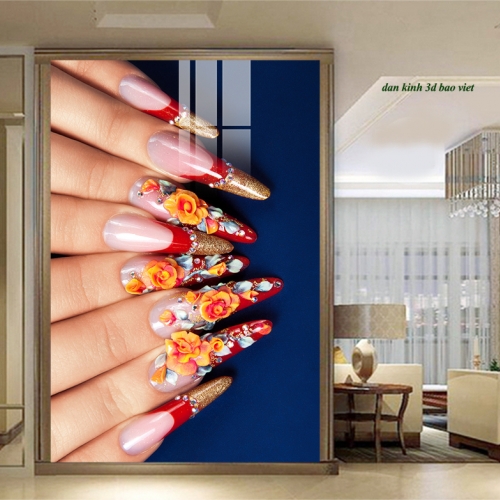 Decal dán kính cao cấp nails spa nails085
