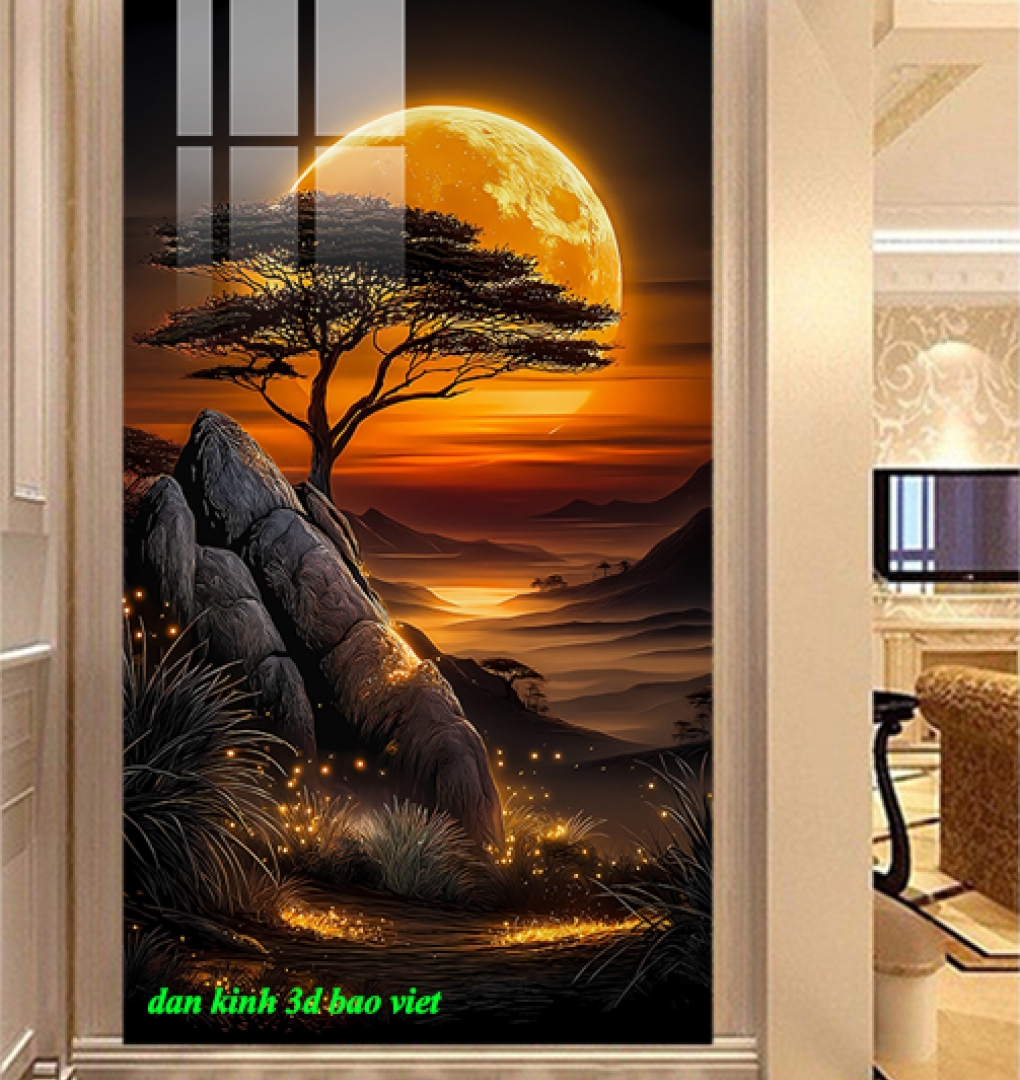Tranh dán kính 3d 2 mặt k620