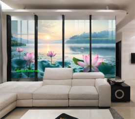 Tranh dán kính 3d 2 mặt phong cảnh n2026-07