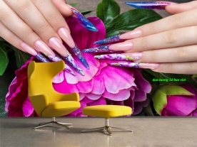 Tranh dán tường 3d tiệm nail nails082