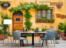 Tranh dán tường cho quán cafe 3d fm625