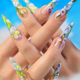 Tranh dán kính nails  spa k329