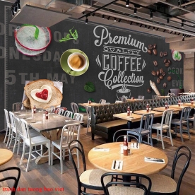 Tranh dán tường cho quán cafe fm481