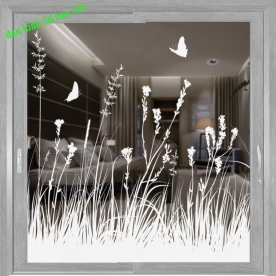 Decal dán kính 3d nghệ thuật glass081