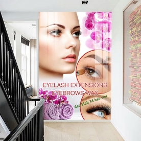 Tranh dán kính 3d nhìn 1 chiều chống nắng nails spa nails015