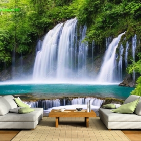 Tranh dán tường thác nước 3d-240