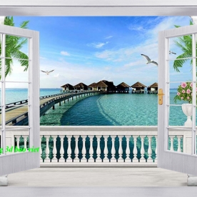 Tranh dán tường cửa sổ n2004-489