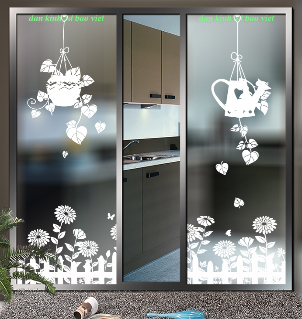 Decal dán kính nghệ thuật 3d glass175